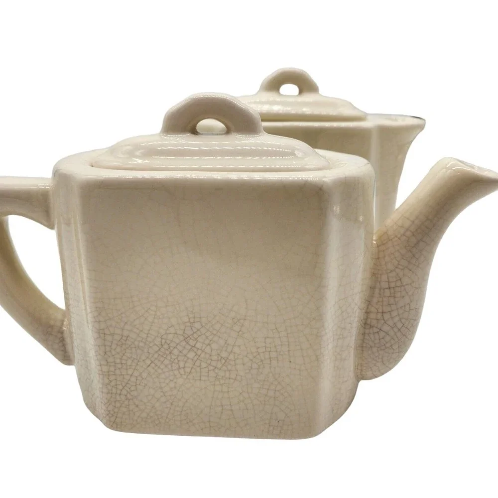 Vintage Restoration Hardware Individual Coffee Tea Service Ivory Ceramic 2001